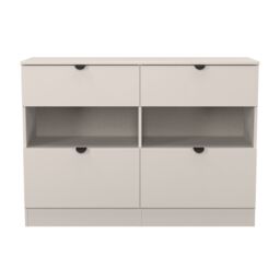 Ready Assembled 2 U Norway 4 Drawer Midi Chest (Ready Assembled) in Taupe - Size: Large - thumbnail 1