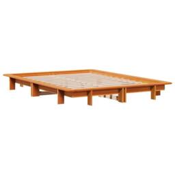 Berkfield Home Bed Frame without Mattress Wax Brown 120x200 cm Solid Wood Pine - Size: Small Double - thumbnail 6