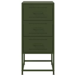 Berkfield Home Bedside Cabinets 2 pcs Olive Green 36x39x78 cm Steel - Size: 36 x 39 x 78 cm - thumbnail 6