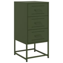 Berkfield Home Bedside Cabinets 2 pcs Olive Green 36x39x78 cm Steel - Size: 36 x 39 x 78 cm - thumbnail 5