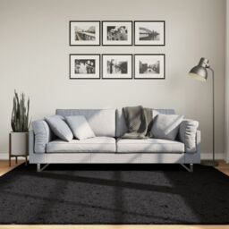Berkfield Home Rug OVIEDO Short Pile Black 200x200 cm - Size: Medium - thumbnail 1