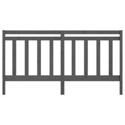 Berkfield Home Beautiful Bed Headboard Grey 206x4x100 cm Solid Wood Pine - Size: 206 x 4 x 100 cm - thumbnail 4