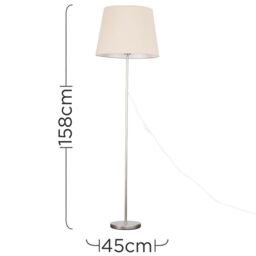 ValueLights Charlie Modern Stem Brushed Chrome Floor Lamp in Metallic Silver - thumbnail 5