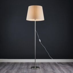 ValueLights Charlie Modern Stem Brushed Chrome Floor Lamp in Metallic Silver - thumbnail 3