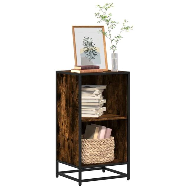 Berkfield Home Book Cabinet Smoked Oak 40x35x76 cm Engineered Wood in Brown - Size: 40 x 35 x 76 cm - image 1