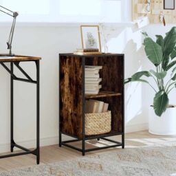 Berkfield Home Book Cabinet Smoked Oak 40x35x76 cm Engineered Wood in Brown - Size: 40 x 35 x 76 cm - thumbnail 3