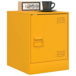 Berkfield Home Bedside Cabinets 2 pcs Mustard Yellow 34.5x39x44 cm Steel - thumbnail 3
