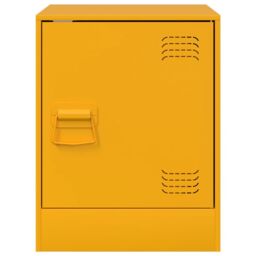 Berkfield Home Bedside Cabinets 2 pcs Mustard Yellow 34.5x39x44 cm Steel - thumbnail 5