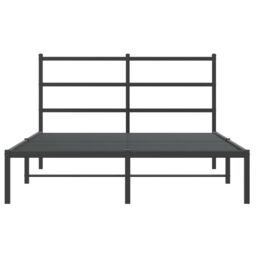 Berkfield Home Metal Bed Frame without Mattress with Headboard Black 140x200cm - Size: 140x200 cm - thumbnail 5