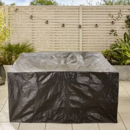 FurnitureboxUK Barbados Rattan Outdoor Garden Dining Set, PE Rattan & Cushions, 4 Chairs 1 Square Glass Top Outdoor Table in Grey - thumbnail 8