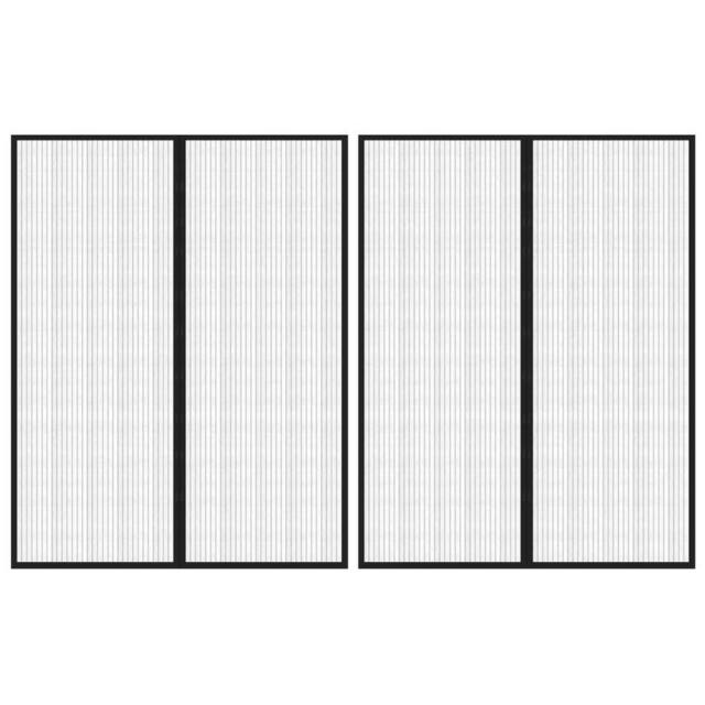 Berkfield Home Insect Door Curtains 2 pcs with Magnet Blocks Black 230x160 cm - image 1