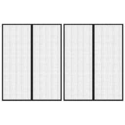 Berkfield Home Insect Door Curtains 2 pcs with Magnet Blocks Black 230x160 cm - thumbnail 1