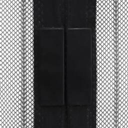 Berkfield Home Insect Door Curtains 2 pcs with Magnet Blocks Black 230x160 cm - thumbnail 5