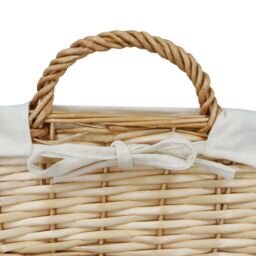 JVL Hand Woven Acacia Rectangular Willow Storage Basket with Lining in Gold - Size: Small - thumbnail 3
