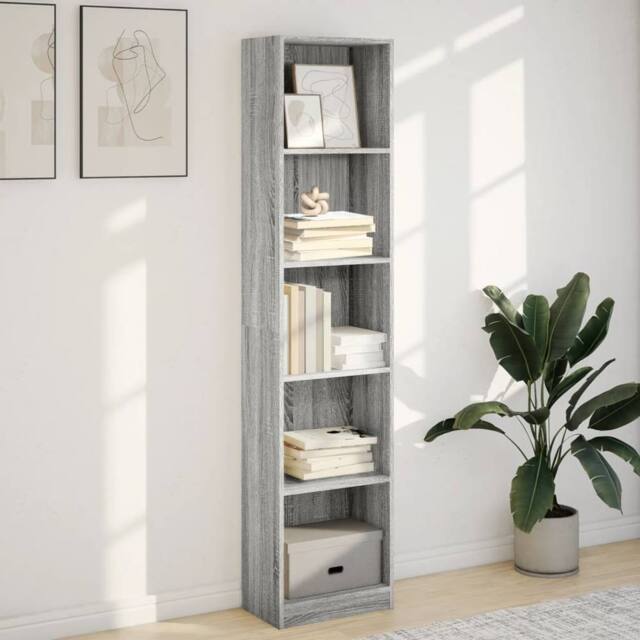 Berkfield Home Decorative Bookcase Grey Sonoma 40x24x176 cm Engineered Wood - Size: 40 x 24 x 176 cm - image 1