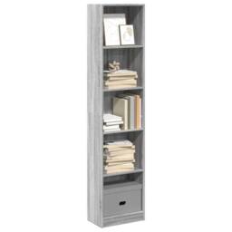 Berkfield Home Decorative Bookcase Grey Sonoma 40x24x176 cm Engineered Wood - Size: 40 x 24 x 176 cm - thumbnail 2