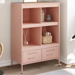Berkfield Home Highboard Pink 68x39x101.5 cm Steel - thumbnail 2