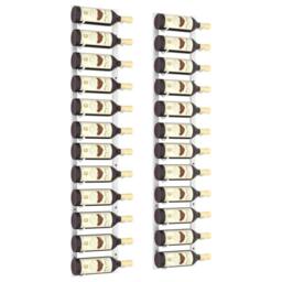 Berkfield Home Wall Mounted Wine Rack for 12 Bottles 2 pcs White Iron - thumbnail 3