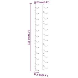 Berkfield Home Wall Mounted Wine Rack for 12 Bottles 2 pcs White Iron - thumbnail 5