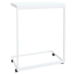 Berkfield Home Side Table with Wheels White 55x35x70 cm Engineered Wood - Size: 55 x 35 x 70 cm - thumbnail 5