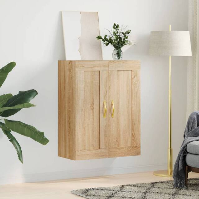 Berkfield Home Wall Mounted Cabinet Sonoma Oak 69.5x34x90 cm Engineered Wood in Light Tan - image 1