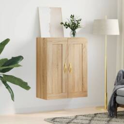 Berkfield Home Wall Mounted Cabinet Sonoma Oak 69.5x34x90 cm Engineered Wood in Light Tan - thumbnail 1