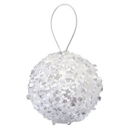 VFM e-Store Christmas Hanging Ball Decoration 20cm x 11cm Silver X 1 - Size: 20 cm x 11 cm