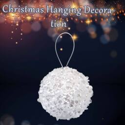 VFM e-Store Christmas Hanging Ball Decoration 20cm x 11cm Silver X 1 - Size: 20 cm x 11 cm - thumbnail 3