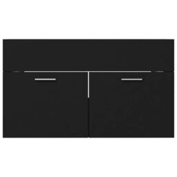 Berkfield Home Sink Cabinet Black 80x38.5x46 cm Engineered Wood - thumbnail 5
