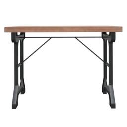 Berkfield Home Decorative Dining Table 110x65x82 cm Solid Wood Fir & Iron in Brown - Size: 110 x 65 x 82 cm - thumbnail 1