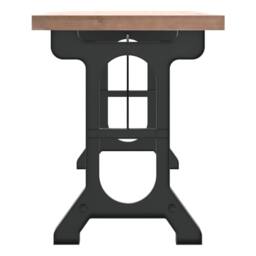 Berkfield Home Decorative Dining Table 110x65x82 cm Solid Wood Fir & Iron in Brown - Size: 110 x 65 x 82 cm - thumbnail 4