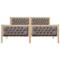 Berkfield Home Bed Frame with Headboard Taupe 180 x 200 cm Solid Pine Wood - thumbnail 5