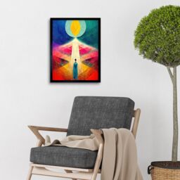"Artery8 Wall Art Print Into The Light Abstract Spiritual Painting Art Framed in Black - Size: W12"" x H16""" - thumbnail 2