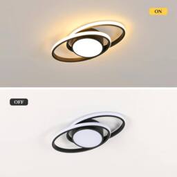 Goeco Ceiling Light LED Round, 39W, 3000K, Black, Modern Design, for Bedroom in Black - thumbnail 7