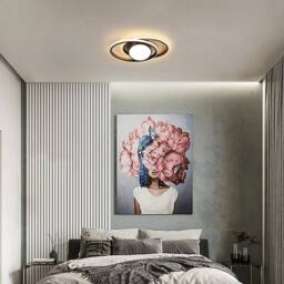Goeco Ceiling Light LED Round, 39W, 3000K, Black, Modern Design, for Bedroom in Black - thumbnail 3