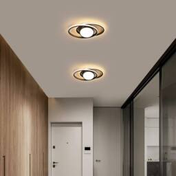 Goeco Ceiling Light LED Round, 39W, 3000K, Black, Modern Design, for Bedroom in Black - thumbnail 4