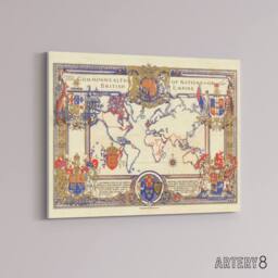 "Artery8 Map Webb 1937 British Empire Canvas Wall Art Print - Size: W24"" x H32""" - thumbnail 2