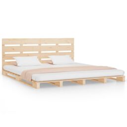 Berkfield Home Bed Frame 120x190 cm Small Double Solid Wood Pine in Brown - thumbnail 2