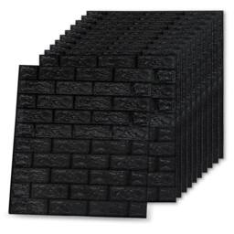 Berkfield Home 3D Wallpaper Bricks Self-adhesive 10 pcs Black - thumbnail 4