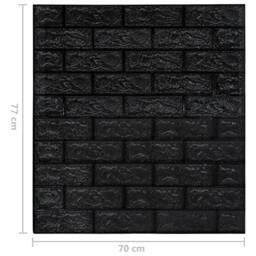 Berkfield Home 3D Wallpaper Bricks Self-adhesive 10 pcs Black - thumbnail 7