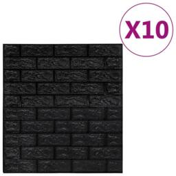 Berkfield Home 3D Wallpaper Bricks Self-adhesive 10 pcs Black