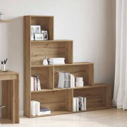 Berkfield Home Classic Book Cabinet Artisan Oak 157x24x160 cm Engineered Wood in Brown - Size: 157 x 24 x 160 cm - thumbnail 2