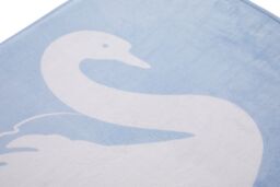 Orsina Swan Design Square Bath Mat, Nature-Inspired Blue & White Square Bath Rug, Soft Flannel Fleece Shower Mat - thumbnail 2