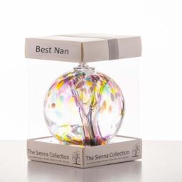 Sienna Glass 10cm Spirit Ball Best Nan Multicoloured Pink