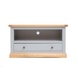 Cabinet Bits Bomporto Light Grey 1 Drawer TV Cabinet Brass Knob