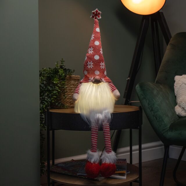 Samuel Alexander 69cm Battery Operated Christmas Gonk Decoration with Dangly legs in Red - image 1