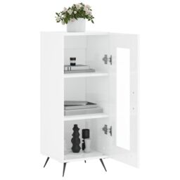 Berkfield Home Sideboard High Gloss White 34.5x34x90 cm Engineered Wood - thumbnail 4