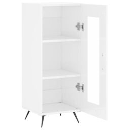 Berkfield Home Sideboard High Gloss White 34.5x34x90 cm Engineered Wood - thumbnail 6