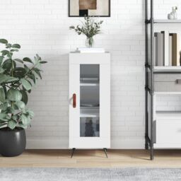 Berkfield Home Sideboard High Gloss White 34.5x34x90 cm Engineered Wood - thumbnail 1
