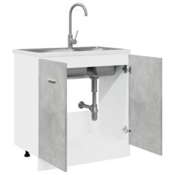 Berkfield Home Sink Bottom Cabinet Lyon Concrete Grey 80x46x81.5 cm Engineered Wood - thumbnail 3